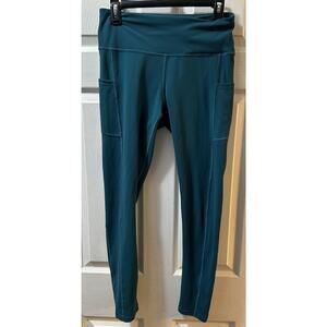 IUGA GREEN Leggings Size L Wide Waist Side Pockets Yoga Pants